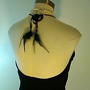 SALE! LAUREN RALPH LAUREN FEATHER ADORNED HALTER